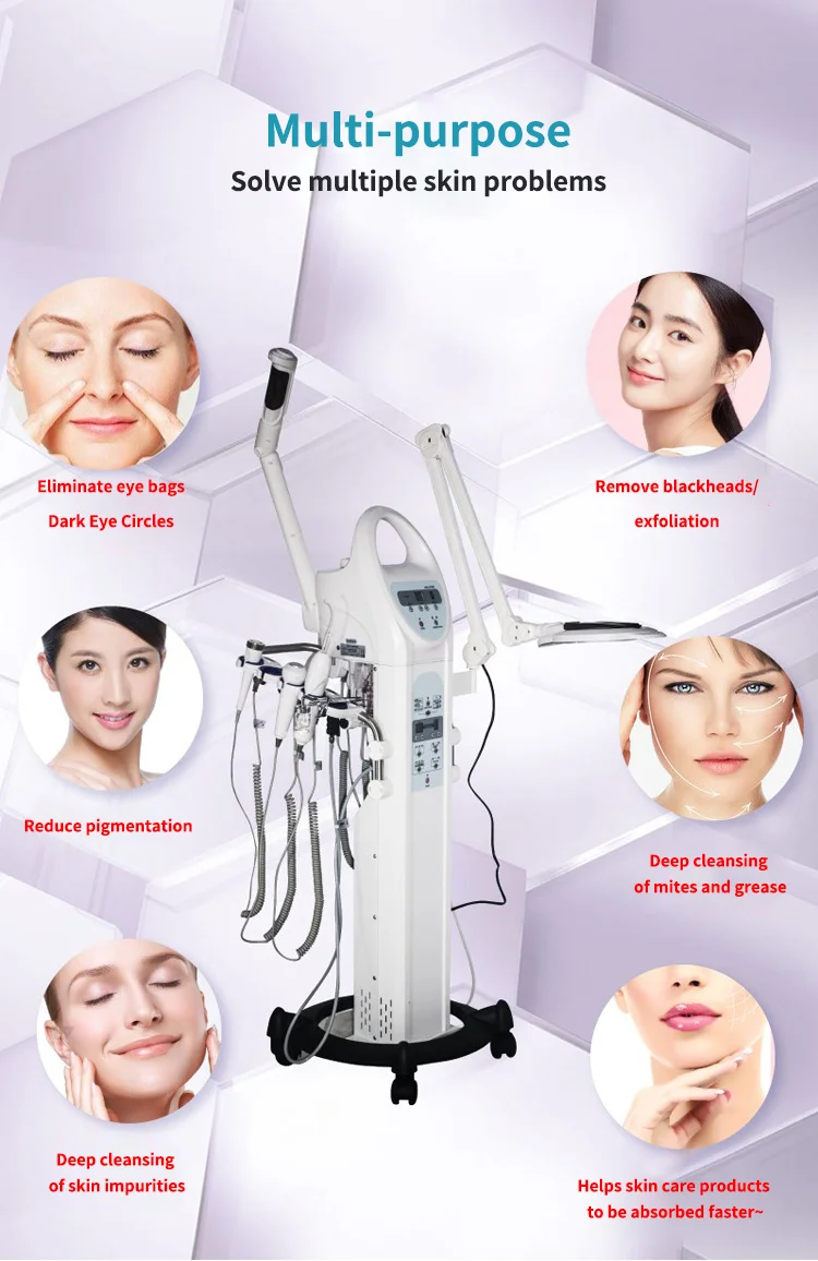 Hydra Skin Treatment Products Oxygen 10 in 1 Cold Light Detoxification Suction Pen Skin Rejuvenation Device