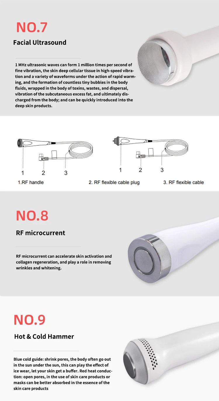 Hydra Skin Treatment Products Oxygen 10 in 1 Cold Light Detoxification Suction Pen Skin Rejuvenation Device