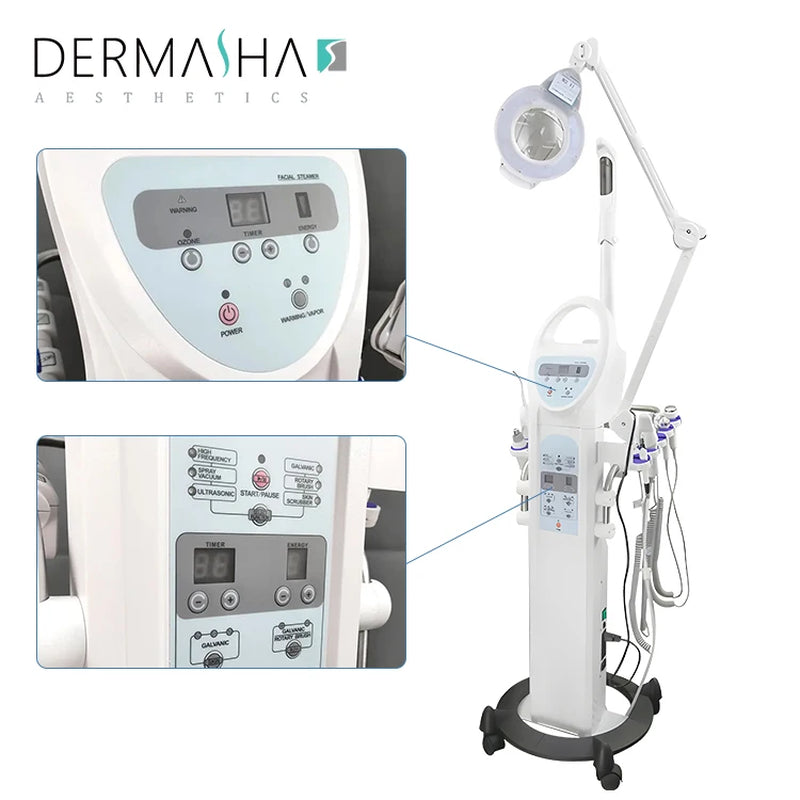 Dermasha 9 in 1 Multifunctional Facial Steamer Skin Cleaning Machine 9 in 1 Multifunctional Facial Steamer Skin Cleaning Machine