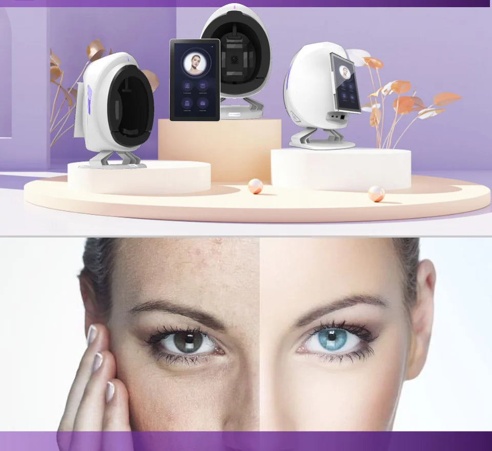 8 In1 Portable Smart Mirror Scanner 3D Facial Skin Analyzer Machine Digital Skin Beauty Analyzer Tester with Screen