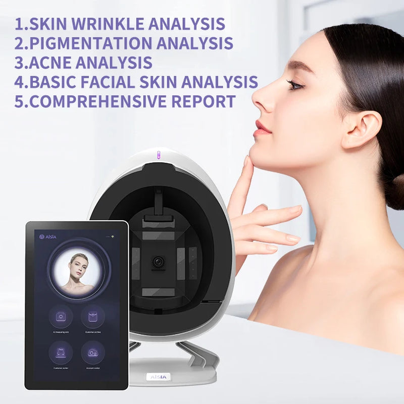 8 In1 Portable Smart Mirror Scanner 3D Facial Skin Analyzer Machine Digital Skin Beauty Analyzer Tester with Screen