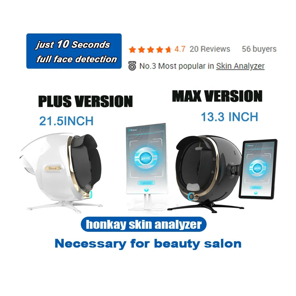 Portable 3D AI Face Skin Diagnostics Analyzer Facial Tester Scanner Magic Face Mirror Device Skin Analysis Machine Skin Analyzer