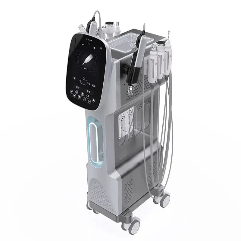 9 Handle H2O2 Skin Care Facial Machine Whitening Oxygen Jet Peel Water Aqua Peeling Dermabrasion for Wrinkle Removal on Face FOB