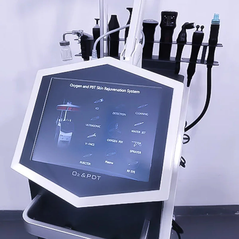 Hot Selling 11 in 1 Oxygen Facial Machine Water Oxygen Jet Pdt Led Light Therapy Professional Microdermabrasion Oxygen Water Ma